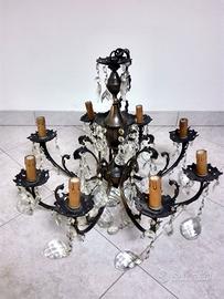 Lampadario vintage ad otto braccia
