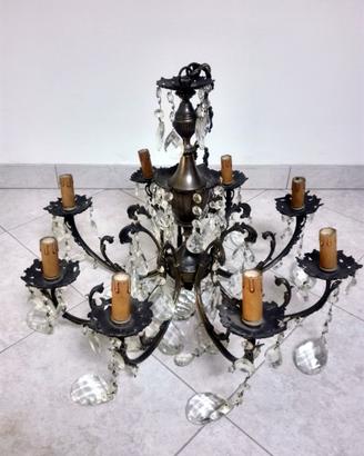 Lampadario vintage ad otto braccia