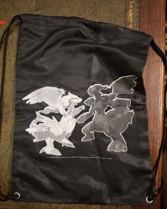 sacca zaino pokemon bianco e nero