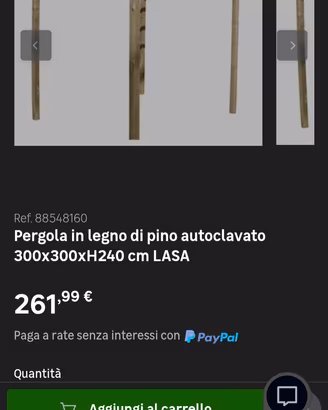 Pergola di legno color noce 3×3 h240