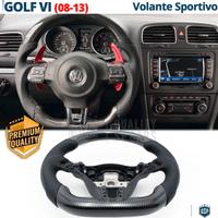 VOLANTE Sportivo per VW Golf 6 in Carbonio e Pelle