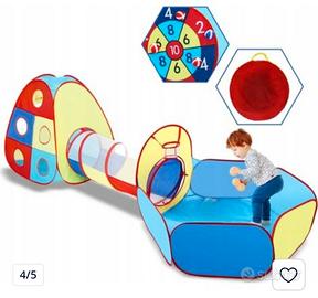 tenda con tunnel e piscina bambini 