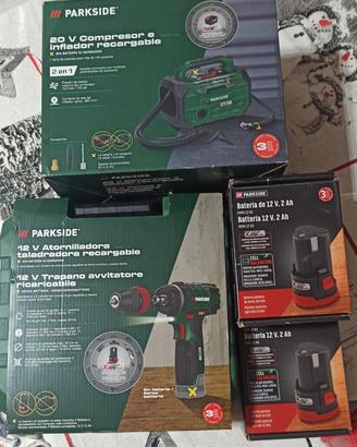 Parkside Trapano avvitatore  12V + Compressore 20V