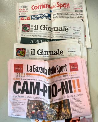 Giornali 2006 vittoria mondiali Italia