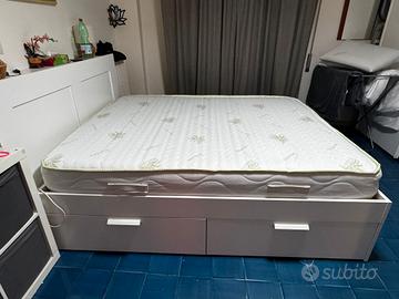 LETTO MATRIMONIALE IKEA COMPLETO DI MATERASSO