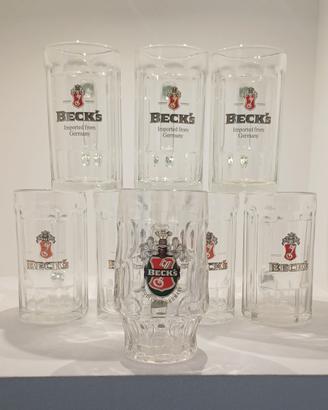 8 boccali birra Beck's vintage