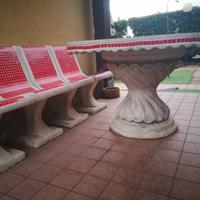 tavolo da giardino in pietra vintage