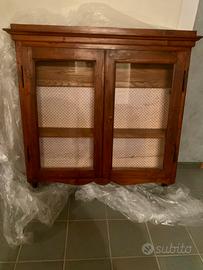 Vetrinetta pensile antica in legno massello