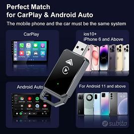 Carplay Wireless per iPhone,Android Auto Wreless e