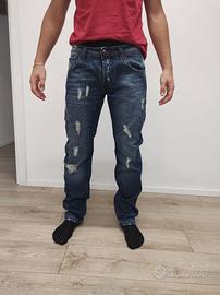 Jeans Uomo NSK Igor Blu Denim Distressed Taglia 36