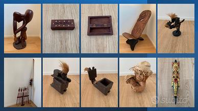 VARI OGGETTI ETNICI IN LEGNO