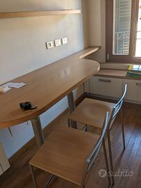 Penisola per cucina con 2 sgabelli