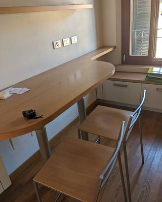 Penisola per cucina con 2 sgabelli