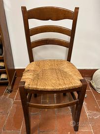 3 sedie legno impagliate