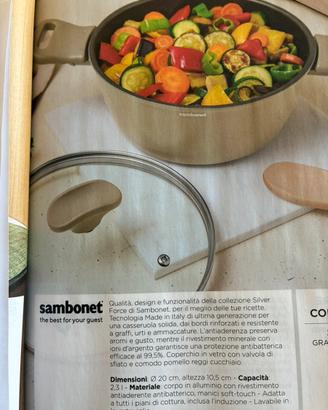 Casseruola sambonet diametro cm. 20 antiaderente
