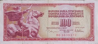 Banconota 100 dinara Jugoslavia 1976 - 