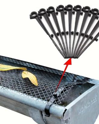 Rete per grondaie con ganci di fissaggio