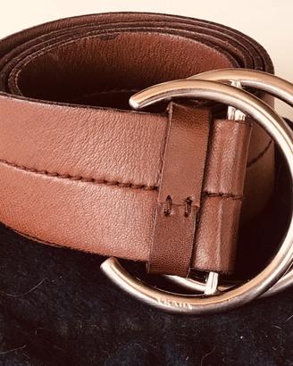 Cintura Prada donna in pelle marrone