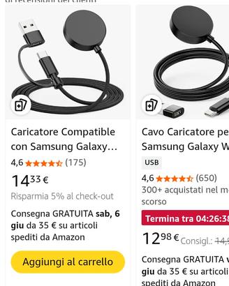 cavo caricatore Samsung whatch 