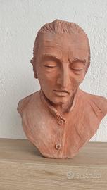 scultura di terracotta femminile busto 