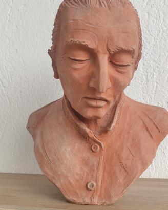 scultura di terracotta femminile busto 