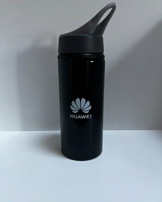 Borraccia Huawei Nera Alluminio 600ml Cannuccia