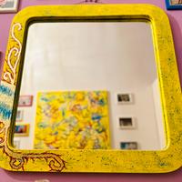 Specchio 69x69 cm – Cornice dipinta a mano