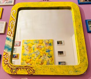 Specchio 69x69 cm – Cornice dipinta a mano