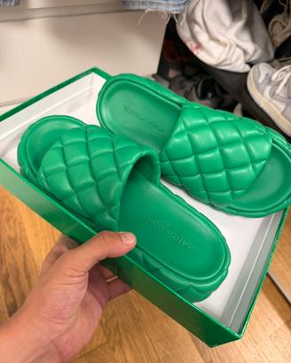 Bottega Veneta Padded Flat Green 42
