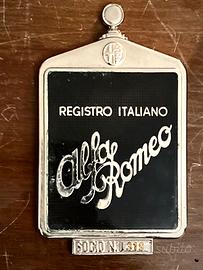 STEMMA ALFA ROMEO REGISTRO ITALIANO SOCIO 319