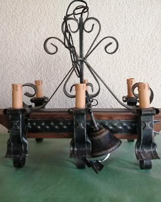 lampadario e appliques stile rustico 