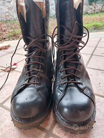 anfibi n. 40 pelle cuoio marrone