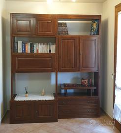 Mobile in noce da salotto per tv stereo libreria