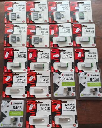 stock pen drive e memorie SD sigillate KINGSTON