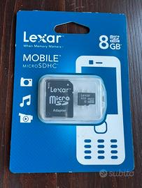 Scheda microSD Lexar 8GB con Adattatore SD