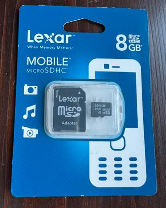 Scheda microSD Lexar 8GB con Adattatore SD