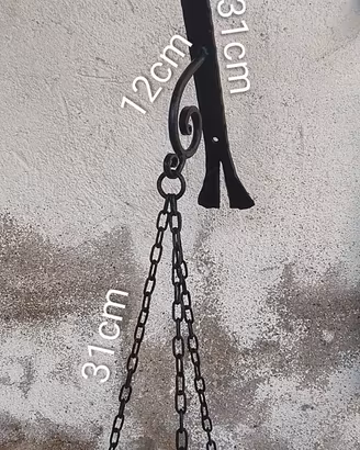 Tris porta piante porta candela Ferro battuto 