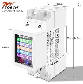Contatore Energia Smart WiFi Atorch 100A - Din