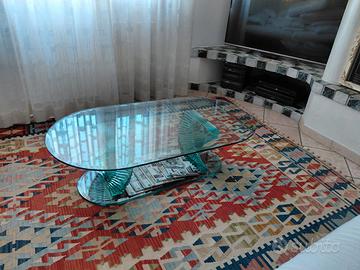 Tavolino di cristallo h37  L 130 L 70  cm