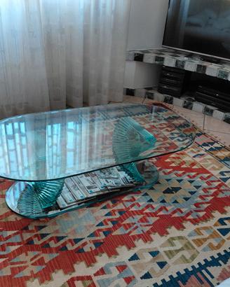 Tavolino di cristallo h37  L 130 L 70  cm