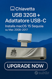 USB Upgrade a macOS Sequoia 15 per Mac 2008-2017