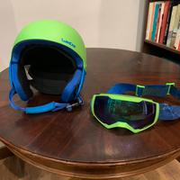 Casco e occhiali da sci bambino