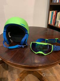 Casco e occhiali da sci bambino