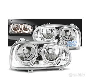 FARI VOLKSWAGEN VW GOLF 3 ANGEL EYES CROMATI FONDO