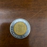 Moneta da 500 lire rara del centenario