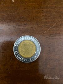 Moneta da 500 lire rara del centenario