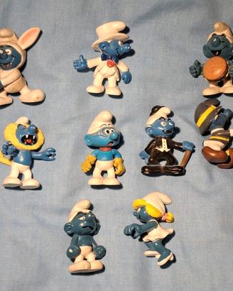 Lotto 9 Puffi Vintage Schleich Peyo - Anni 70/80