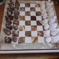 Scacchiera marmo e onice 