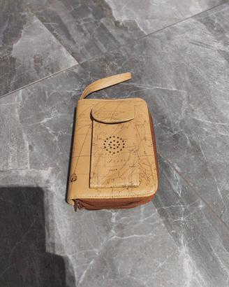 agenda organizer Vintage doppia zip mappa geo.