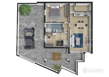 Nuovo trivano con ingresso indipendente e cortile